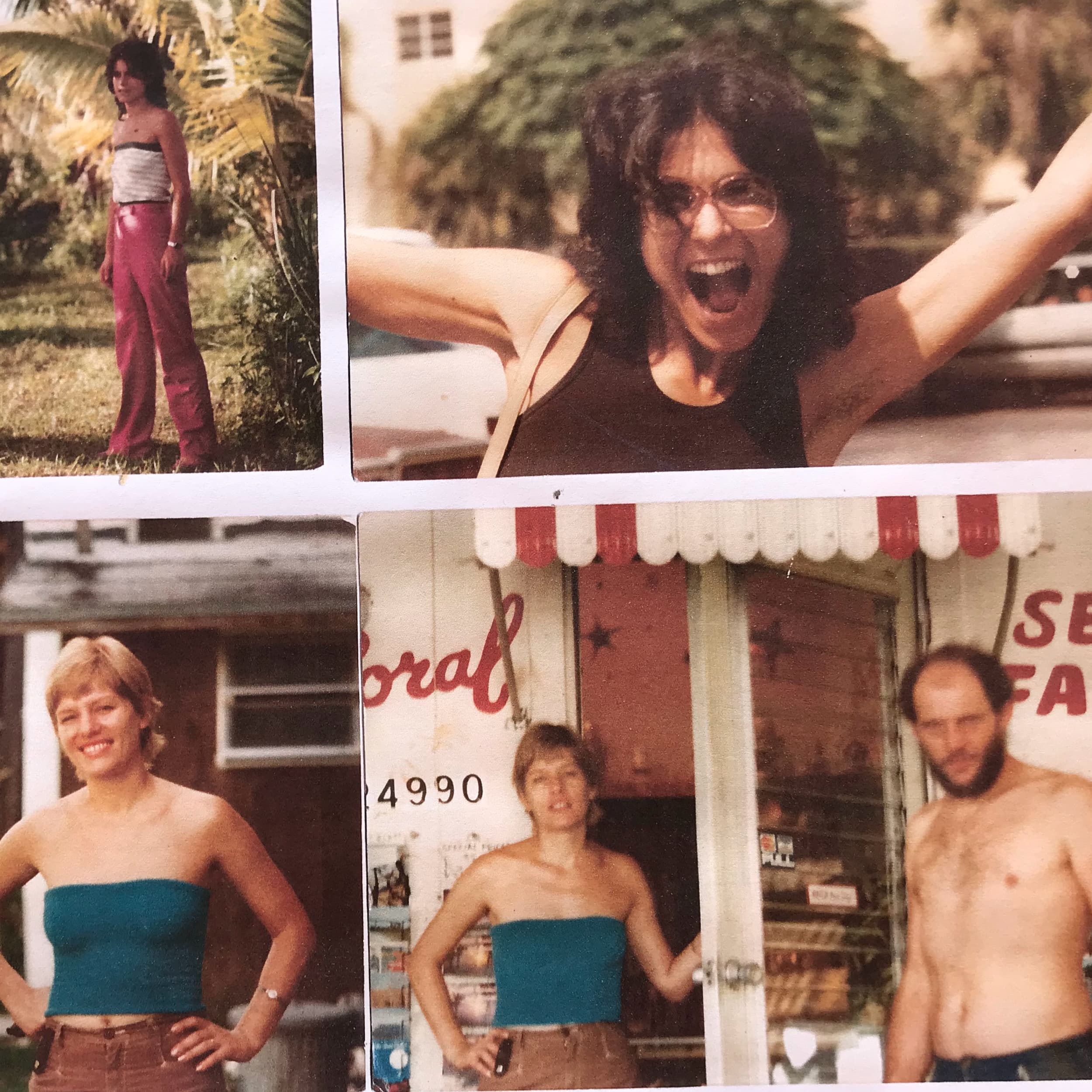 Archive photographs of Richard Barth Sanders and gang, arranged on a wall